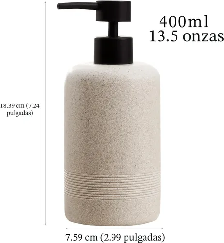 Vista 5 de Dispensadores de Jabón 400ML 13OZ, 2 PCS Dispensador de Jabón para Manos Platos Loción Champú, Frascos con Bomba de Jabón de Resina Premium Gruesos