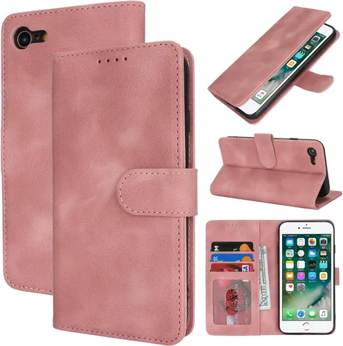 Vista 90 de Funda tipo cartera para iPhone 8 Plus iPhone 7 Plus con tarjetero para iPhone 8 Plus, funda tipo cartera para mujeres y hombres, de piel sintética