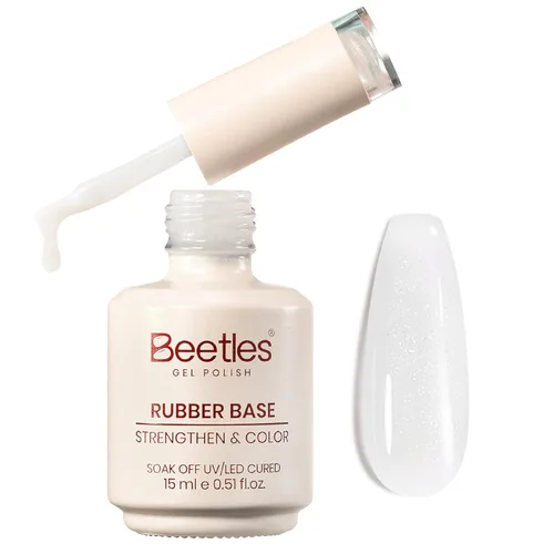 Vista 17 de Beetles - Esmalte de uñas en gel base color nude, 15 ml, base de goma 5 en 1, marrón neutro claro, punta francesa, esmalte de uñas en gel Base