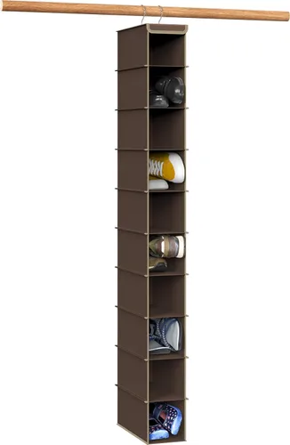 Vista 9 de Simple Houseware - Organizador de armario con 10 estantes para zapatos, colgante, negro