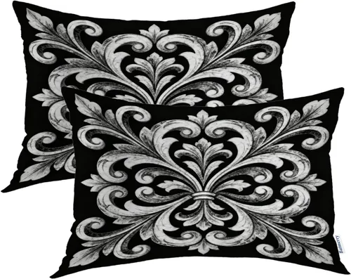 Vista 58 de Batmerry Fundas de almohada de bosque de arce otoñal, casas de sillas de madera, hojas amarillas, fundas de almohada decorativas, impresión digital