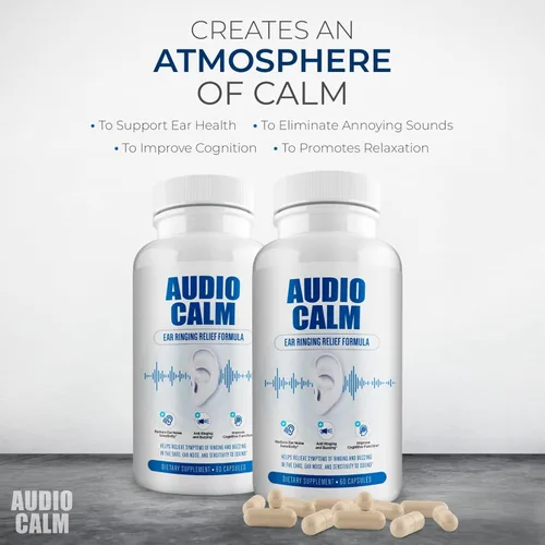 Vista 4 de Audio Calm - Alivio de tinnitus para oídos zumbidos, vitaminas para la salud del oído, solución natural para aliviar el tinnitus, alivio rápido