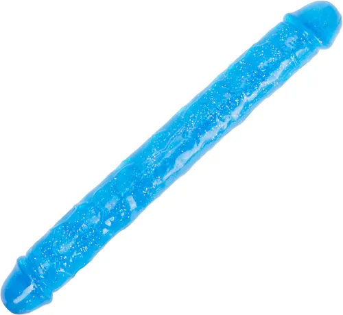 Vista 23 de Consolador doble de cristal de 11.8 x 1.37 pulgadas, consolador largo anal realista con pene, suave y flexible con venas y glande, juguetes sexuales