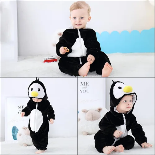 Vista 5 de Camlinbo Unisex Baby Costume Halloween Romper Flannel Animal Cosplay Costume Toddler Infant 0-30 Month