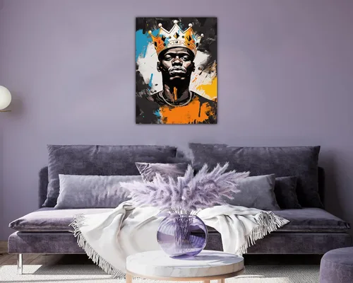Vista 127 de Arte de pared afroamericano, decoración de rey y reina bailarín negro para sala de estar, arte de pareja de amor negro para dormitorio, lienzo