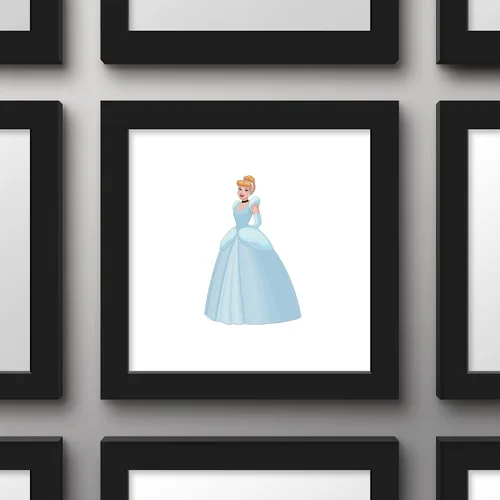 Vista 3 de Trends International Gallery Pops Disney Princess - Póster de pared de Cenicienta, 12 x 12 pulgadas, versión enmarcada en negro