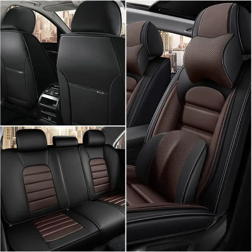 Vista 2 de Fundas de asiento de automóvil de lujo para Land Rover Range Rover Evoque 2012-2023, funda de asiento de piel sintética impermeable, suave