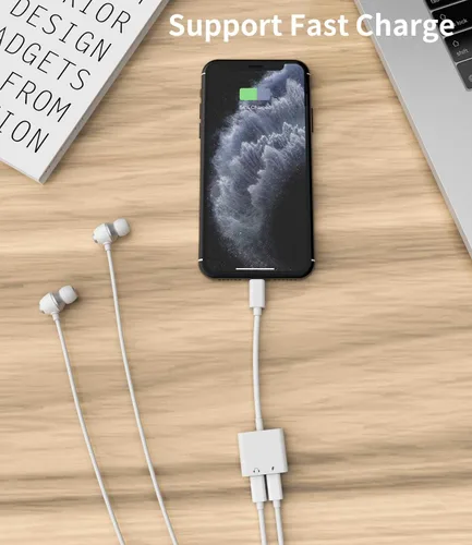 Vista 6 de Paquete de 2 adaptadores de conector para auriculares con certificación MFi de Apple, para cargar iPhone 7/8Plus/X/Xr/Xs/SE/11/12/Pro/Max/ipad