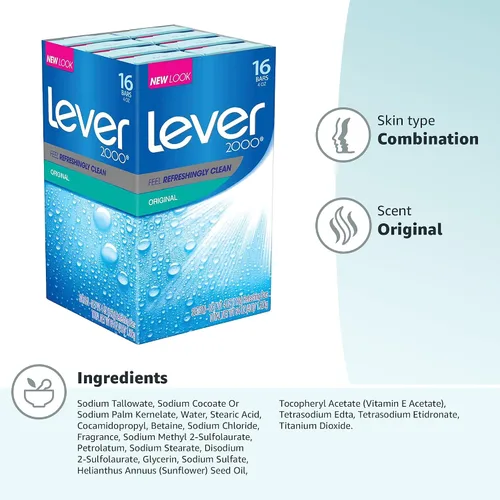 Vista 6 de Lever 2000 Jabón en barra, original, 4 oz, 16 bar