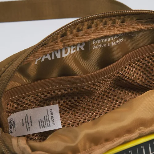 Vista 7 de Mini riñonera Pander impermeable de 0.7 litros, cangurera para todas partes para mujeres y hombres., Marrón, Sólido