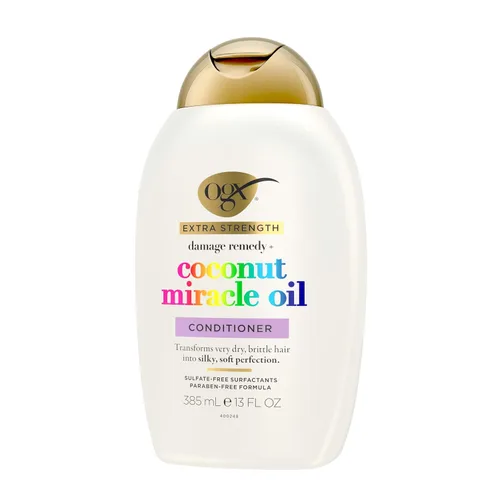 Vista 8 de OGX Remedio para los daños extra fuerte + Acondicionador de aceite milagroso de coco, 13 onzas