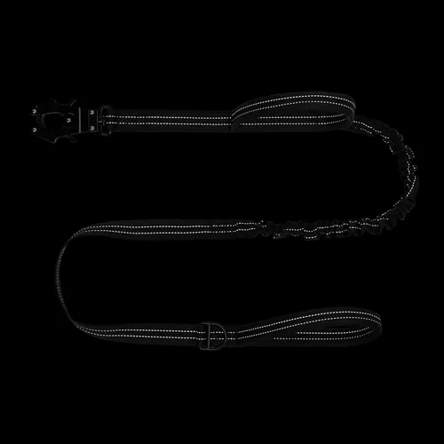 Vista 6 de ICEFANG Correa táctica para perro, correa elástica para entrenamiento K9 con 2 asas de control, cierre de metal de liberación rápida resistente