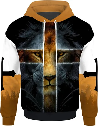 Vista 17 de Sudaderas con capucha unisex con estampado realista en 3D para hombres y mujeres Aztec01