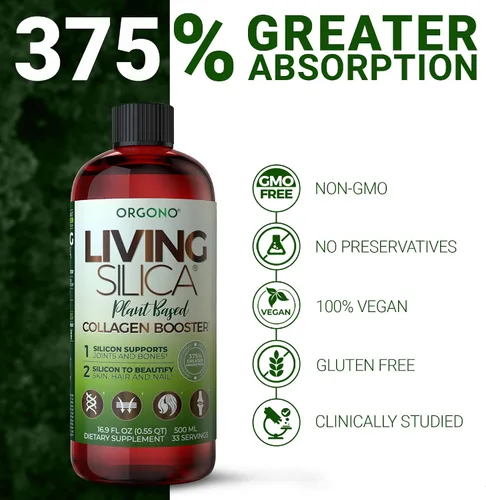 Vista 6 de Living Silica Potenciador de colágeno a base de plantas Potenciador de colágeno vegano Apoya la producción saludable de colágeno y elastina