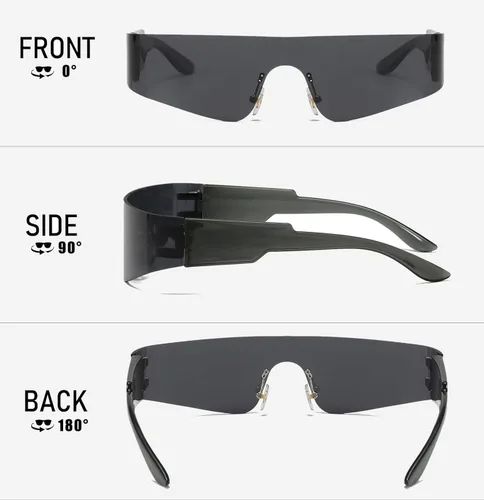 Vista 4 de Palarado Futuristic Y2K - Gafas de sol envolventes de moda