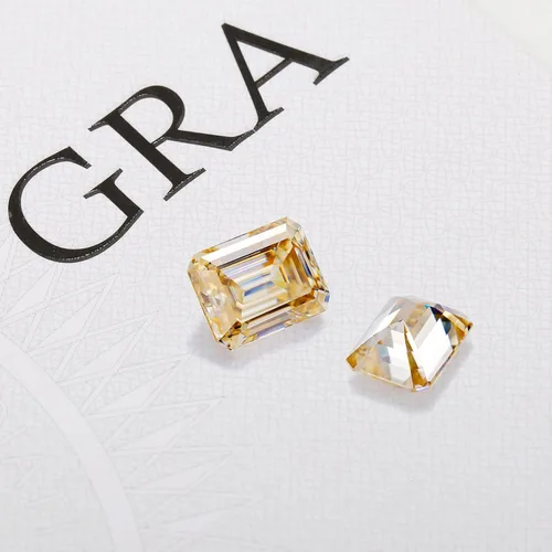 Vista 6 de Moissanite Loose Stones 2Carat Emerald Cut Lab Diamond Simulated Diamond Gemstones for Ring Stud Earring Pendant Jewelry Making with Certificate of