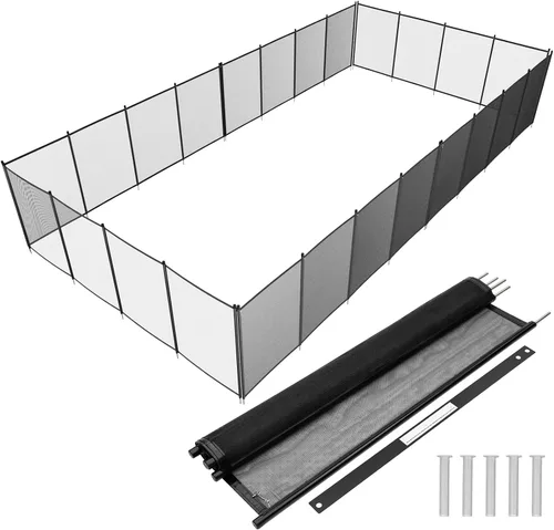 Vista 10 de VINGLI Puerta de valla de piscina autoenganchable, valla de seguridad para piscina enterrada con bisagra de cierre automático, barrera de seguridad