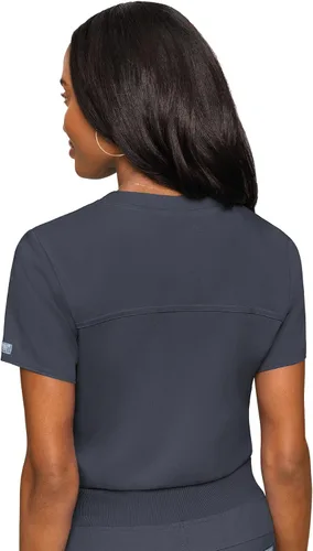 Vista 2 de Med Couture Touch - Camiseta médica con bolsillo en el pecho para mujer