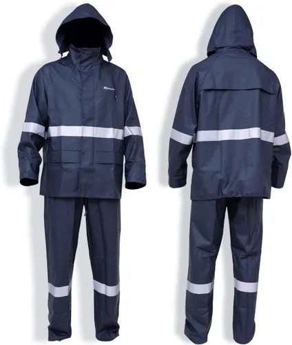 Vista 3 de Trajes de lluvia para hombre, impermeable, resistente, ropa de lluvia, chaqueta con pantalones