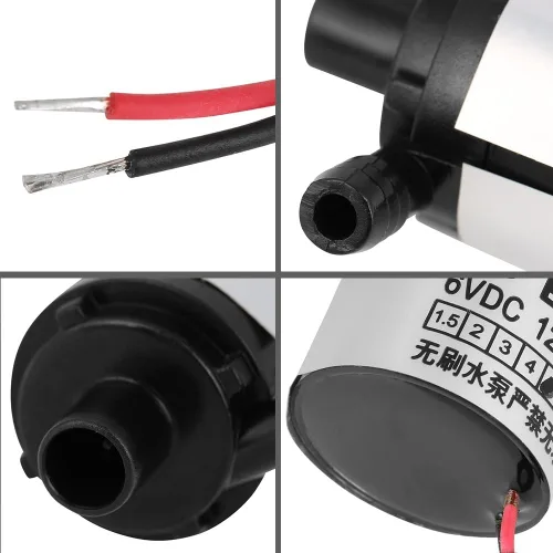 Vista 9 de Oumefar 1pc ultra silencioso mini DC 12 V 5 W sin escobillas sumergible 8.2 ft cabeza para la industria uso doméstico pequeña fuente bomba