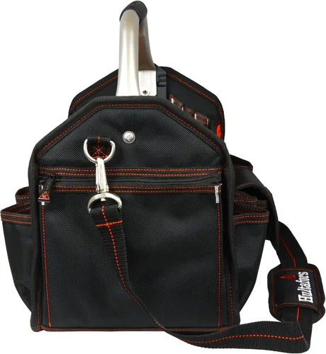 Vista 9 de Hultafors Work Gear HT5587 - Portaherramientas con parte superior abierta, 32 bolsillos, bolsa de herramientas de poliéster balístico resistente