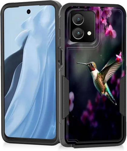 Vista 168 de Funda para Moto G Play 4G 2024, resistente de doble capa híbrida de policarbonato duro, goma suave, a prueba de golpes, funda protectora resistente