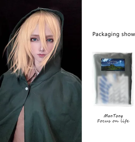 Vista 5 de ManTong 3Pcs Anime Cloak Halloween Cosplay Costume Cape with Necklace and Key Chain