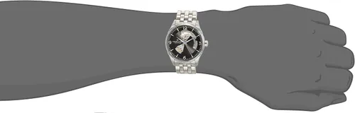 Vista 6 de Hamilton Jazzmaster Reloj automático suizo de corazón abierto de 1.654in, esfera gris, pulsera de acero inoxidable plateado (modelo H32705181)