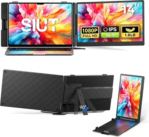 Vista 10 de Extensor de pantalla para portátil 15.6" Extensor de monitor triple Triple-plata