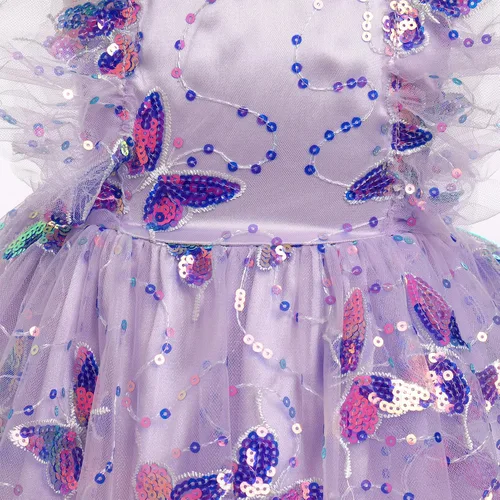 Vista 5 de Vestido para sesión de fotos de fiesta de cumpleaños con espalda descubierta para bebé, niña, mariposa, fresa, volantes, princesa, pastel, fiesta