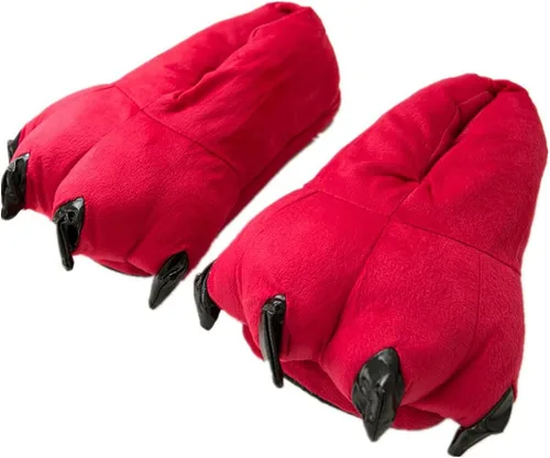 Vista 5 de MizHome Pantuflas unisex de garra de animal de tacto suave para el hogar, ideales para disfraces Negro