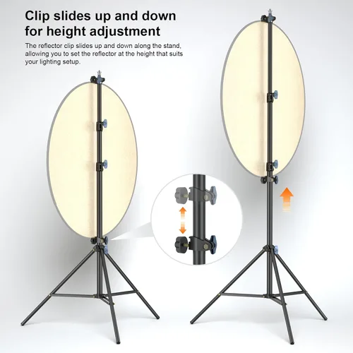 Vista 6 de LINCO Lincostore - Soporte de luz para fotografía de estudio de 90 pulgadas/7.5 pies, soporte para panel reflector con soporte reflector