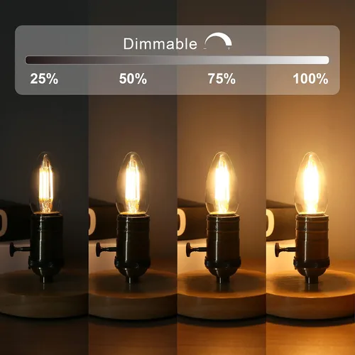Vista 4 de Bombilla LED B11 regulable para candelabro, base E26, blanco cálido, 6