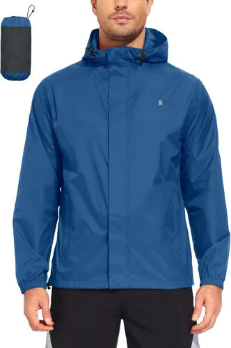 Vista 8 de Little Donkey Andy Chaqueta impermeable con capucha para hombre Castaño Rojizo