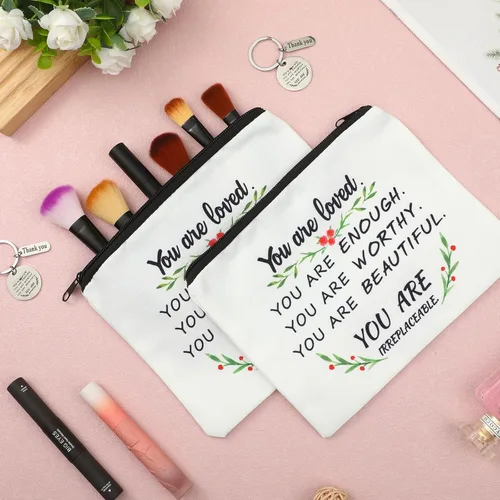 Vista 7 de Talltalk Juego de 24 llaveros para bolsas de cosméticos de agradecimiento a los empleados, regalos para compañeros de trabajo, mujeres, enfermeras