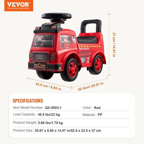 Vista 10 de VEVOR Coche de Paseo con Empuje para Niños Pequeños, Edades 19+ Meses, Coche de Carreras, Juguete de Paseo para Niños Pequeños que Pasa de Sentado a