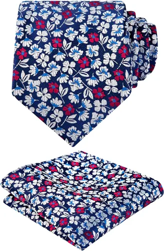 Vista 99 de Alizeal Mens 3.15inches Leaf Flower Pattern Tie with Floral Pocket Square Set