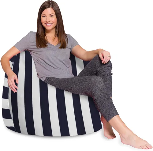 Vista 27 de Posh Beanbags - Sillón puff XL, 48 pulgadas, tela de lona para colorear - Mundo divertido Azul Rey Sólido