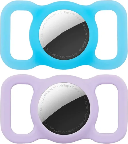 Vista 12 de Funda protectora para collar de perro, funda compatible con Apple Air Tag, impermeable, para rastreador GPS, ligera, suave, antiarañazos, Negro