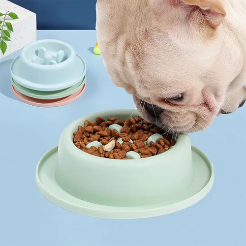 Vista 3 de Comedero lento para perros, cuenco redondo interactivo con forma divertida, cuencos para detener la asfixia para perros pequeños, comedero lento