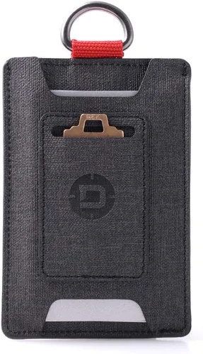 Vista 5 de Dango S1 Stealth Wallet - Negro azabache, material DTEX duradero, resistente al agua, bloqueo RFID, fabricado en Estados Unidos, Negro DTEX, m