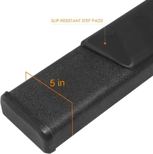 Vista 2 de PM PERFORMOTOR Estribo de barra Nerf de acero inoxidable de 4.9 pulgadas de diámetro exterior compatible con Ford F-150 04-14 (Super Crew) Crew Cab