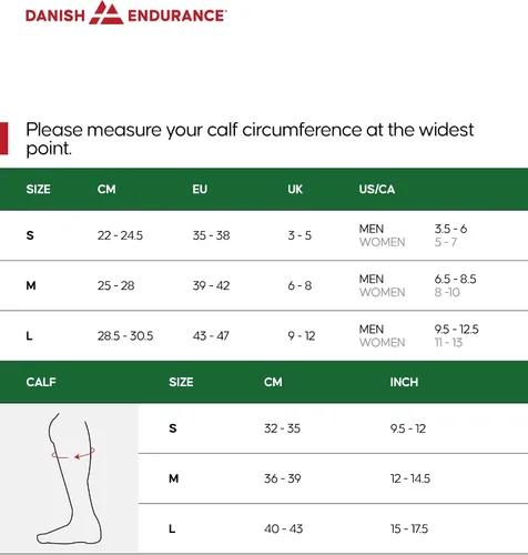 Vista 6 de DANISH ENDURANCE Calcetines de compresión graduados 21-26mmHg, para mujeres y hombres