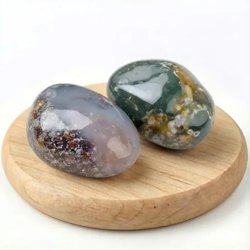 Vista 33 de Piedras de cristal de amatista pulidas - 1 pieza de 1.2" Piedra de preocupación para ansiedad, piedra de palma de bolsillo super grande, piedras