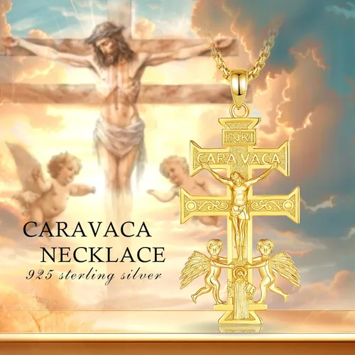Vista 7 de Vito Collares de Santos de Plata de Ley 925 para Mujeres y Hombres, Colgante de San Miguel/Crucifijo/Caravaca/San Judas/Virgen María, Medalla