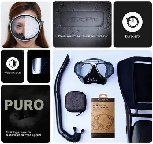 Vista 8 de #270Pro Pure Película antivaho para máscaras de buceo CRESSI Z2