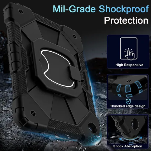 Vista 3 de Auizotl Funda para Samsung Galaxy Tab A9+/A9 Plus de 11 pulgadas (SM-X210/X216/X218) con protector de pantalla/soporte giratorio/soporte