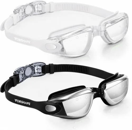 Vista 26 de Gafas de natación: paquete de 2 gafas de natación antivaho, sin fugas, protección UV, para adultos, hombres, mujeres, jóvenes