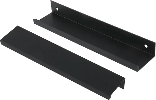 Vista 8 de Tiradores negros de 3.94 pulgadas para gabinete, 6 unidades, espacio entre agujeros de 2.52 pulgadas, tiradores de borde de aleación de aluminio