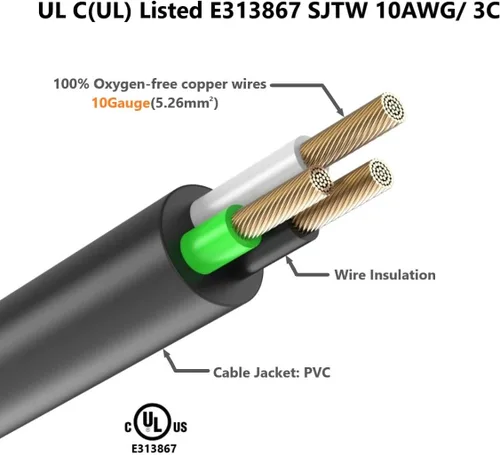 Vista 7 de Marine Shore Cable adaptador de corriente de 50 amperios a 30 amperios NEMA SS2-50P a L5-30R
